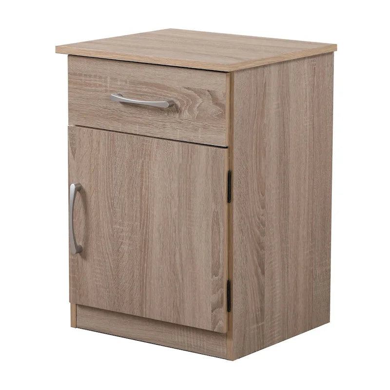 Table de chevet en bois Alston avec 1 tiroir et placard