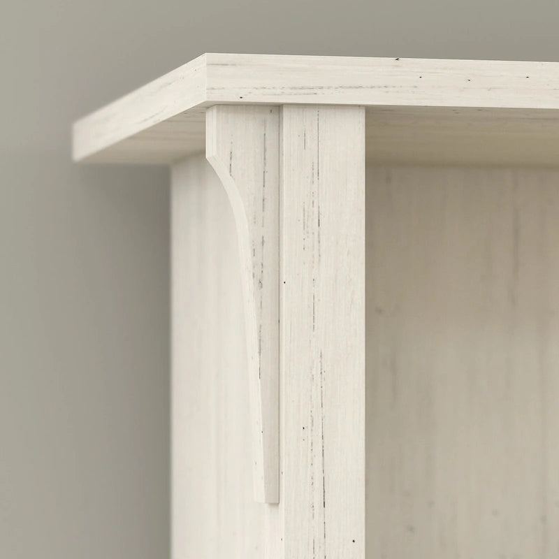 Bureau d'angle Salinas 60W avec huche et classeur latéral en blanc