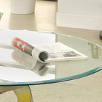 Table basse en verre Sele Contemporary Silver de 38 pouces
