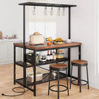 Dessertes de cuisine avec étagère pour four à micro-ondes et rangement – 119 cm (P) x 71 cm (L) x 183 cm (H)