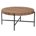 Table basse Umar moderne en bois noyer et métal noir