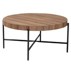 Table basse Umar moderne en bois noyer et métal noir