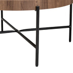 Table basse Umar moderne en bois noyer et métal noir