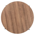 Table basse Umar moderne en bois noyer et métal noir