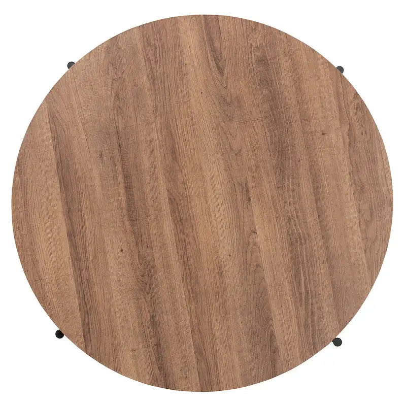 Table basse Umar moderne en bois noyer et métal noir