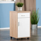Meuble de rangement Kenner, 1 tiroir, bois recyclé et blanc - 15.75L x 18.3P x 29.25H