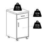 Meuble de rangement Kenner, 1 tiroir, bois recyclé et blanc - 15.75L x 18.3P x 29.25H