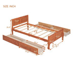 Lit plateforme double en bois avec 4 tiroirs et tête de lit épurée