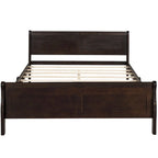 Lit plateforme en bois - Lit jumeau - Sommier tapissier - Lit traîneau avec tête de lit/pied de lit/support à lattes en bois
