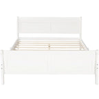 Lit plateforme en bois - Lit jumeau - Sommier tapissier - Lit traîneau avec tête de lit/pied de lit/support à lattes en bois