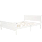 Lit plateforme en bois - Lit jumeau - Sommier tapissier - Lit traîneau avec tête de lit/pied de lit/support à lattes en bois