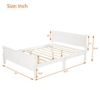 Lit plateforme en bois - Lit jumeau - Sommier tapissier - Lit traîneau avec tête de lit/pied de lit/support à lattes en bois