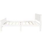 Lit plateforme en bois - Lit jumeau - Sommier tapissier - Lit traîneau avec tête de lit/pied de lit/support à lattes en bois