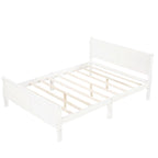 Lit plateforme en bois - Lit jumeau - Sommier tapissier - Lit traîneau avec tête de lit/pied de lit/support à lattes en bois