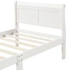 Lit plateforme en bois - Lit jumeau - Sommier tapissier - Lit traîneau avec tête de lit/pied de lit/support à lattes en bois