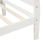 Lit plateforme en bois - Lit jumeau - Sommier tapissier - Lit traîneau avec tête de lit/pied de lit/support à lattes en bois