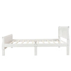 Lit plateforme en bois - Lit jumeau - Sommier tapissier - Lit traîneau avec tête de lit/pied de lit/support à lattes en bois