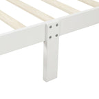 Lit plateforme en bois - Lit jumeau - Sommier tapissier - Lit traîneau avec tête de lit/pied de lit/support à lattes en bois