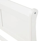Lit plateforme en bois - Lit jumeau - Sommier tapissier - Lit traîneau avec tête de lit/pied de lit/support à lattes en bois