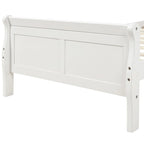 Lit plateforme en bois - Lit jumeau - Sommier tapissier - Lit traîneau avec tête de lit/pied de lit/support à lattes en bois