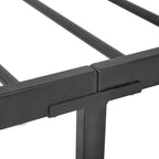 Mieres Structure de lit plateforme industrielle en métal avec tête et pied de lit