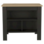 Table de salle à manger îlot de cuisine en bois de 40,5 po de largeur avec 3 tablettes