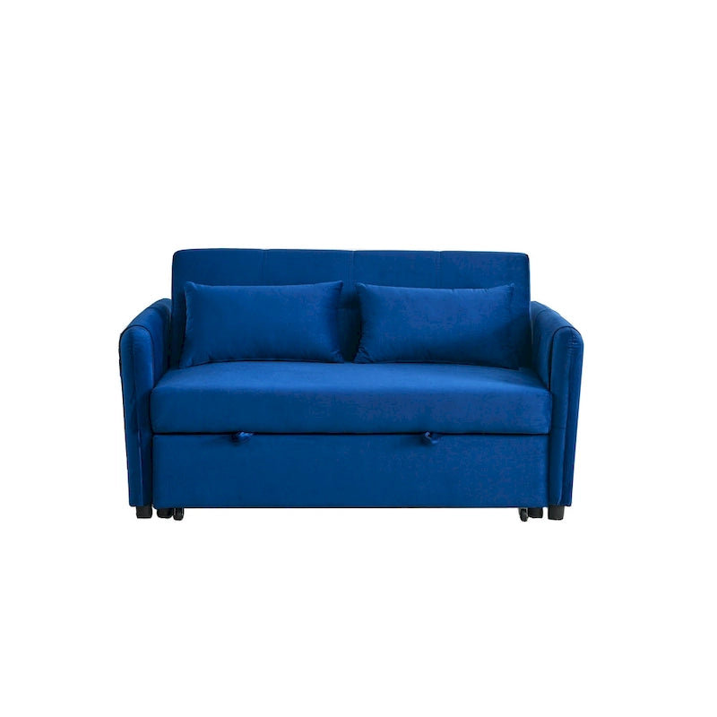 Canapé-Lit Convertible, Canapé Double Polyvalent 3-en-1 en Velours avec Lit Escamotable