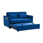 Canapé-Lit Convertible, Canapé Double Polyvalent 3-en-1 en Velours avec Lit Escamotable