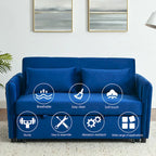 Canapé-Lit Convertible, Canapé Double Polyvalent 3-en-1 en Velours avec Lit Escamotable