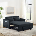 Canapé-Lit Convertible, Canapé Double Polyvalent 3-en-1 en Velours avec Lit Escamotable