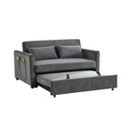 Canapé-Lit Convertible, Canapé Double Polyvalent 3-en-1 en Velours avec Lit Escamotable