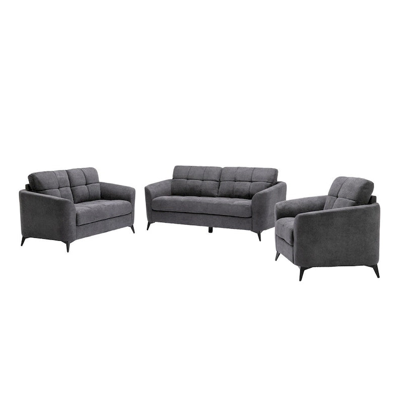 Ensemble de salon avec canapé, causeuse et fauteuil en velours