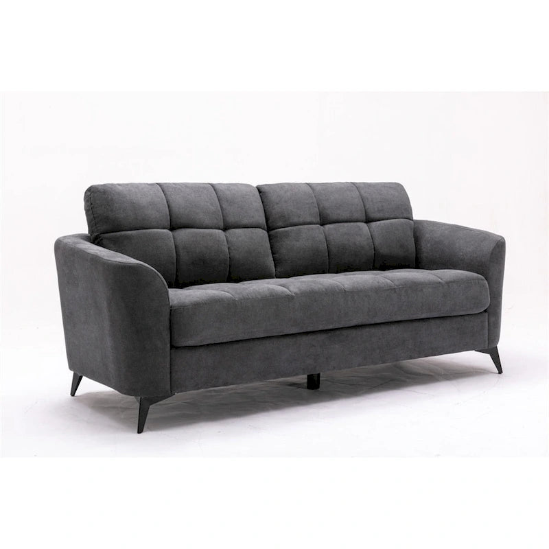 Ensemble de salon avec canapé, causeuse et fauteuil en velours