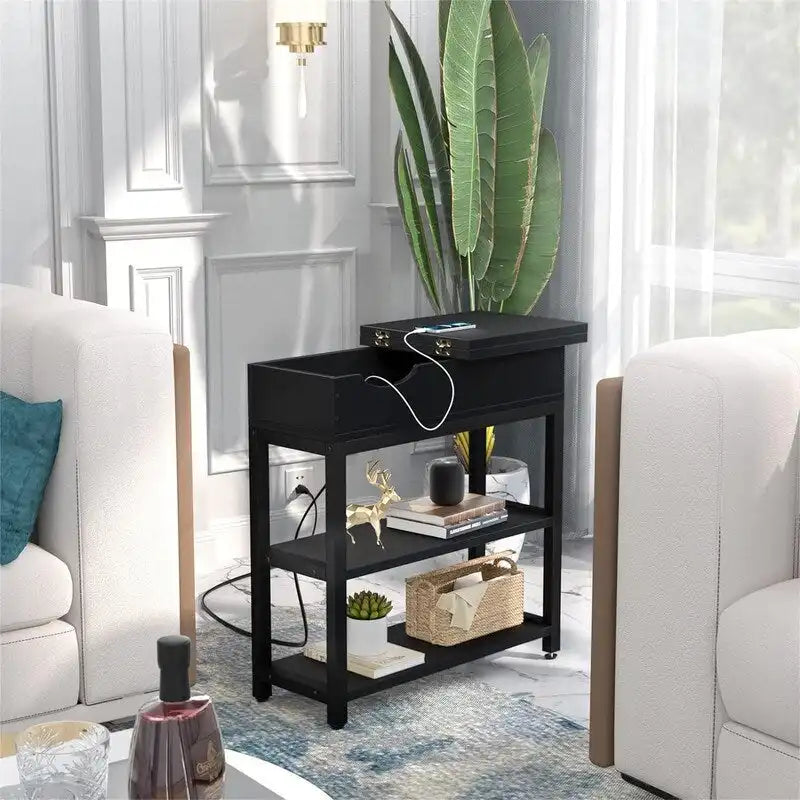 Table d'appoint avec station de recharge - 11P x 23,6L x 24,5H