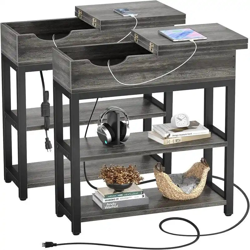 Table d'appoint avec station de recharge - 11P x 23,6L x 24,5H