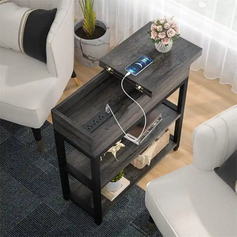 Table d'appoint avec station de recharge - 11P x 23,6L x 24,5H