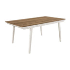 Table à manger Prospect Natural Acacia et Off White avec pieds évasés