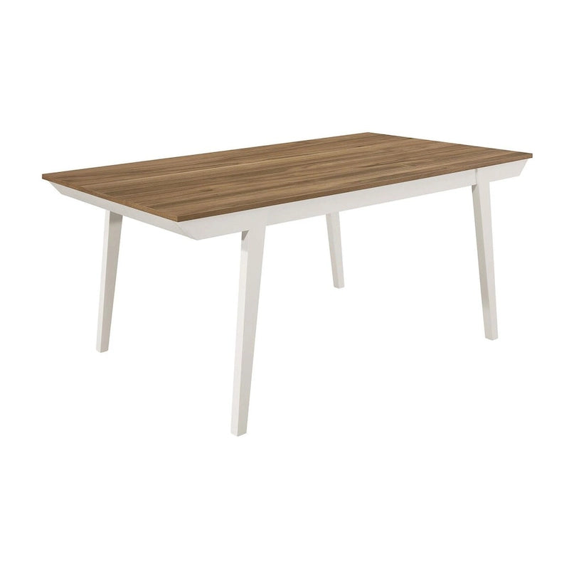 Table à manger Prospect Natural Acacia et Off White avec pieds évasés