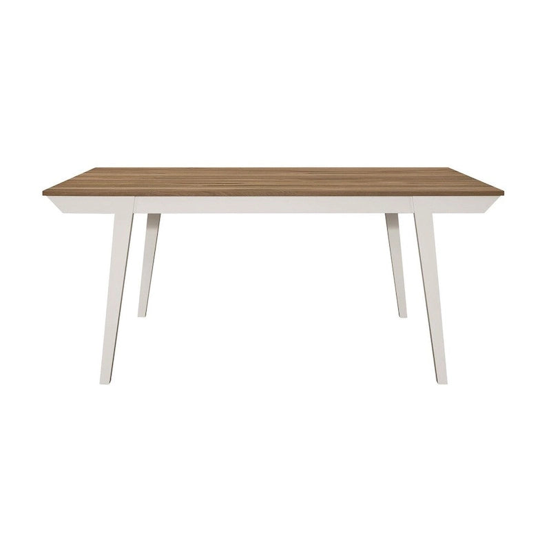 Table à manger Prospect Natural Acacia et Off White avec pieds évasés