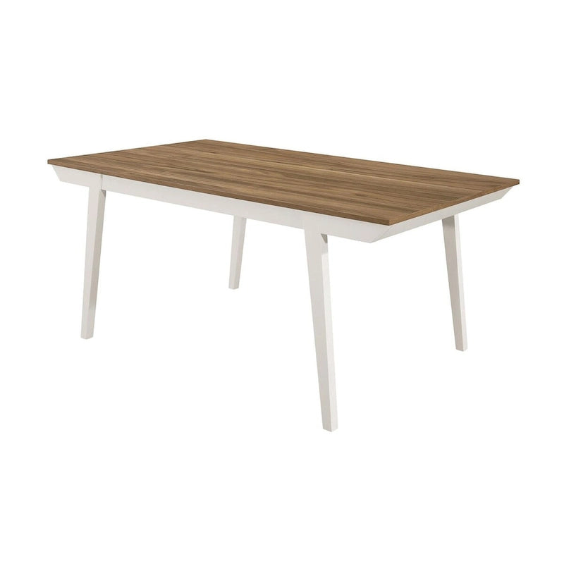 Table à manger Prospect Natural Acacia et Off White avec pieds évasés