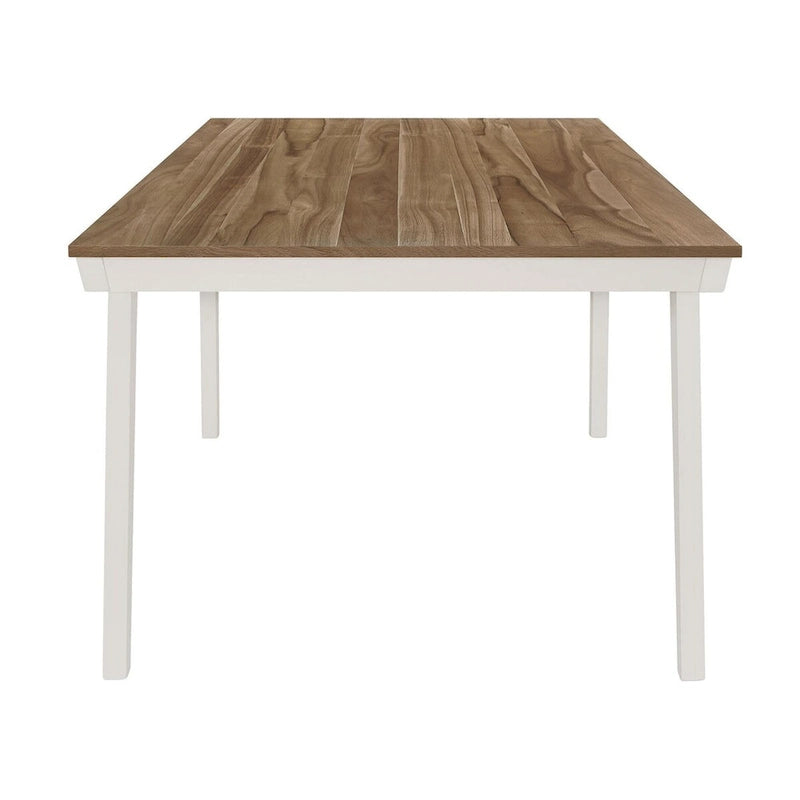 Table à manger Prospect Natural Acacia et Off White avec pieds évasés