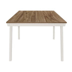 Table à manger Prospect Natural Acacia et Off White avec pieds évasés