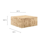 Table basse carrée en loupe de bois Cosmos 36 - S.O.