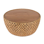 Table basse tambour ronde en rotin Captiva