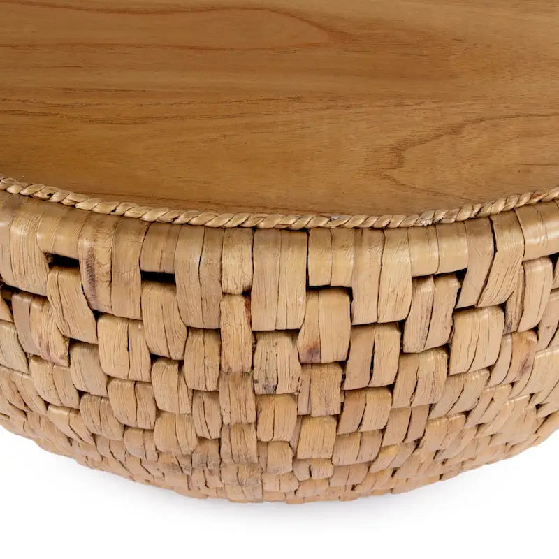 Table basse tambour ronde en rotin Captiva