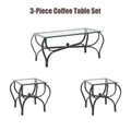 Ensemble de 3 tables basses en verre trempé