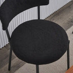Ensemble de 4 chaises en tissu peluche avec cadre en métal