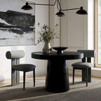 Table à manger ronde Desoto moderne en béton noir