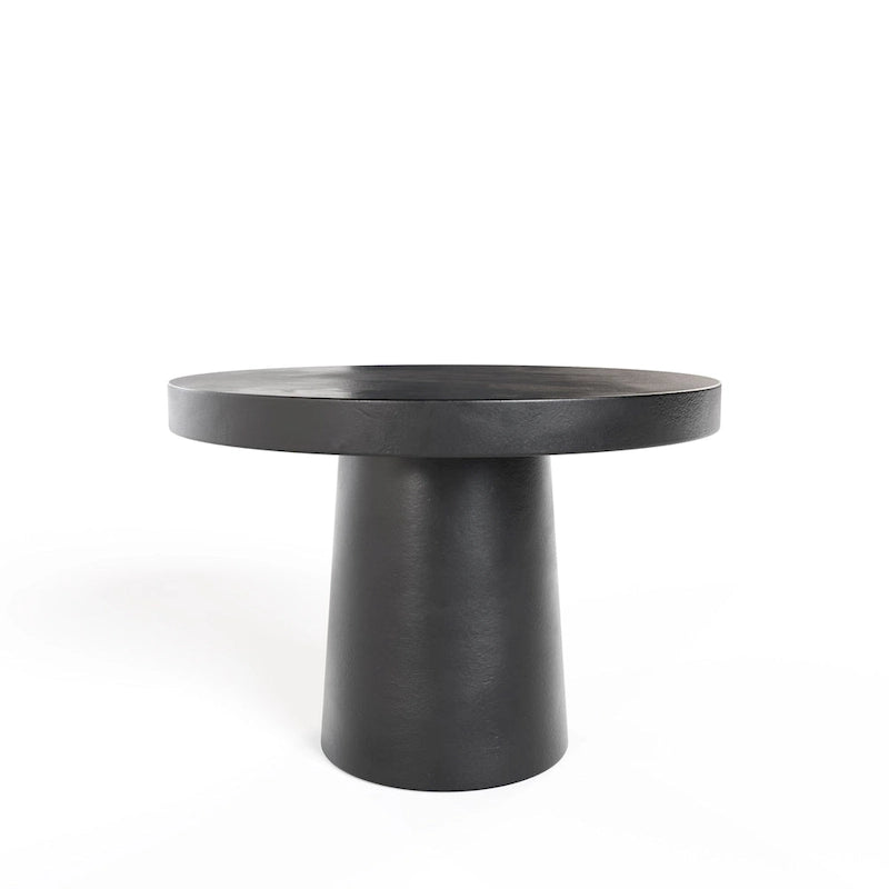 Table à manger ronde Desoto moderne en béton noir