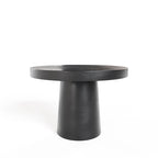 Table à manger ronde Desoto moderne en béton noir